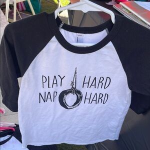 American Apparel Black and White Long Sleeve Tee